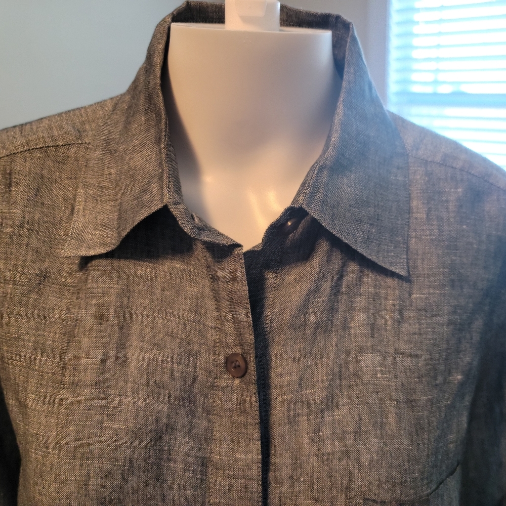 Linen Grey Ladies Shirt